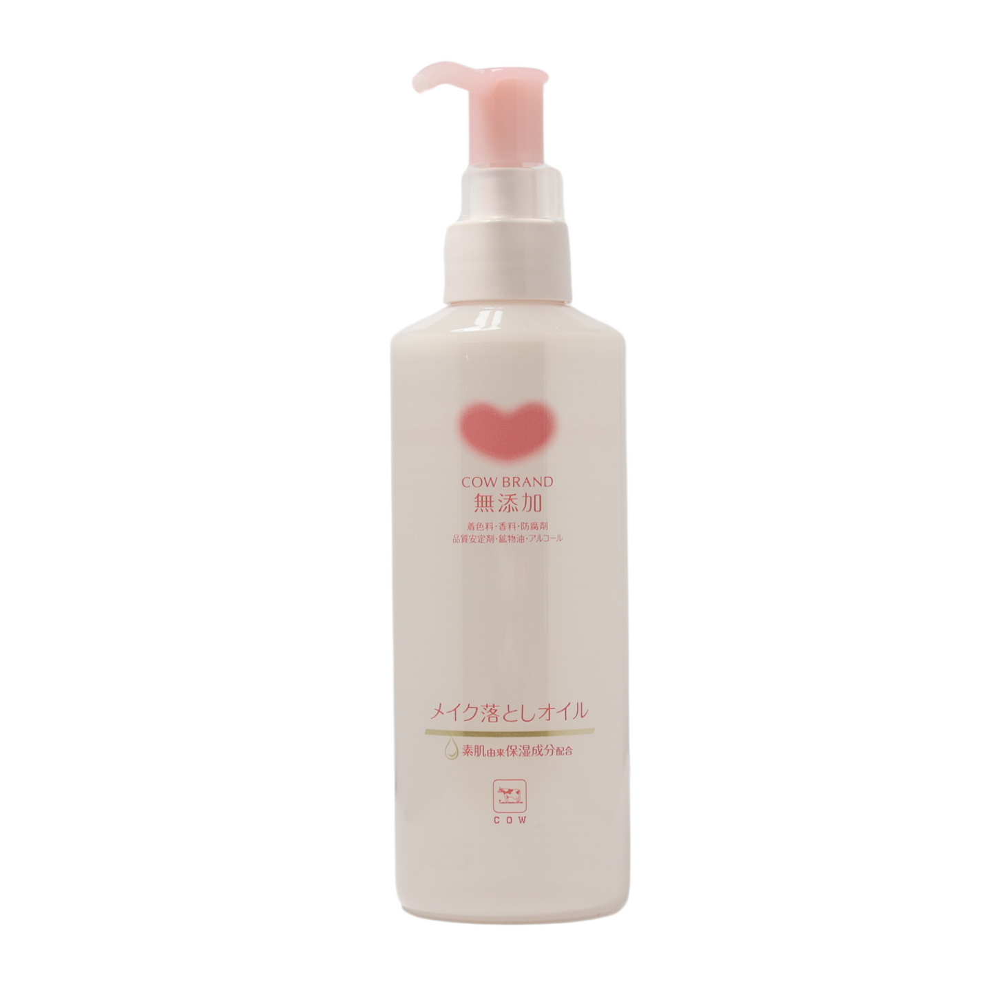Cow Brand Additive-Free Cleansing Oil 150ml bottle with pink pump – gentle makeup remover for sensitive skin
